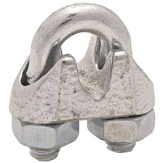 National Hardware 3230BC Series N248-286 Wire Cable Clamp, 4 in L, 3/16 in Dia Cable, Malleable Iron, Zinc