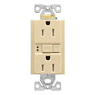 Eaton Wiring Devices TRAFGF15V-K-L Duplex Receptacle Wallplate, 15 A, 2-Pole, 5-15R, Ivory