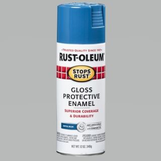 Rust-Oleum® Stops Rust®, Gloss Protective Enamel, Royal Blue, Oil-Based, Spray Paint, 12 oz.
