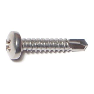 MIDWEST #10-16 x 1 in. 410 Stainless Steel Phillips Pan Head Self-Drilling Screws, 46 Count