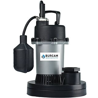 Burcam 300500Z Sump Pump, 115 V, 4 A, 1-1/4 in Inlet, 1-1/2 in Outlet, 1450 gph