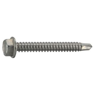 MIDWEST #14-13 x 2 in. 410 Stainless Steel Hex Washer Head Self-Drilling Screws, 15 Count