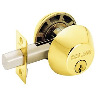 Schlage B62NV 505 Entry Deadbolt, Keyed Alike Key, 1 Grade, 2-Cylinder, Metal, Polished Brass