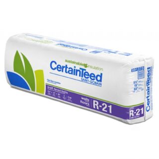 CertainTeed Sustainable Insulation - Kraft Faced Fiberglass, R-21, 5½ in. x 15 in. x 93 in. (77.5 sq. ft / bag)