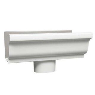 Amerimax 5 in. K-Style Aluminum Gutter End Section w/Outlet, White