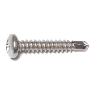 MIDWEST #8-18 x 1 in. 410 Stainless Steel Phillips Pan Head Self-Drilling Screws, 61 Count