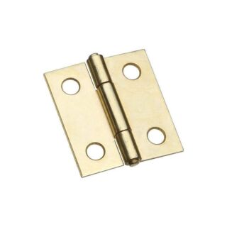 National Hardware N146-068 Narrow Hinge, 7 lb Weight Capacity, Brass/Cold Rolled Steel, Brass