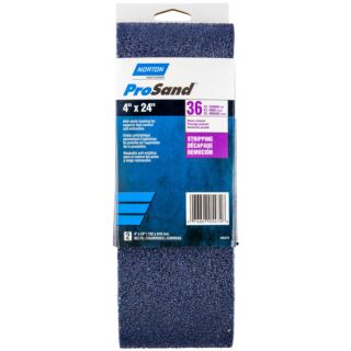 Norton 4 in. x 24 in. ProSand Portable Sanding Belts 36 Grit, 2 Pack