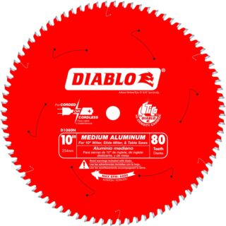 Diablo 10 in. x 80 Tooth Medium Aluminum Saw Blade