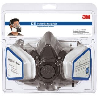3M  Valved Paint Respirator, Medium Mask, Dual Cartridge
