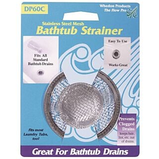 Whedon Bathtub Strainer with Ring, Stainless Steel