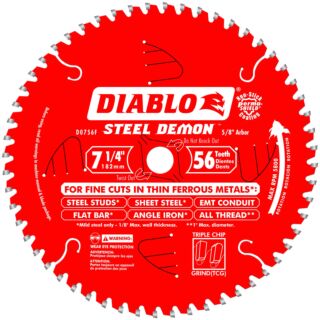 Diablo 7-1/4 in. x 56 Tooth Steel Demon Metal Cutting Saw Blade