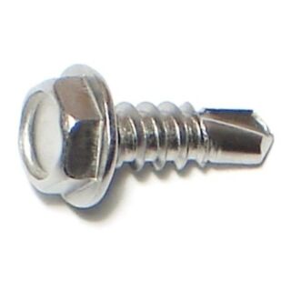 MIDWEST #8-18 x ½ in. 410 Stainless Steel Hex Washer Head Self-Drilling Screws, 79 Count