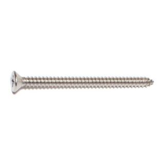 MIDWEST #10 x 2-1/2 in. 18-8 Stainless Steel Phillips Flat Head Sheet Metal Screws, 25 Count