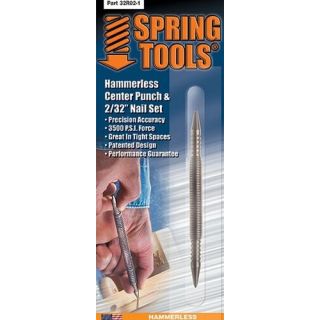 SPRING TOOLS 32R02-1 Center Punch and Nail Set, 2/32 in Tip, Steel