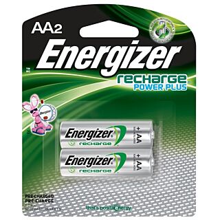 Energizer NH15BP-2 Rechargeable Battery, AA Battery, Nickel-Metal Hydride, 1.2 V Battery