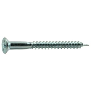 MIDWEST #8 x 1-3/4 in. Zinc Plated Steel Phillips Flat Head Wood Screws, 60 Count