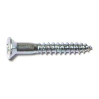 MIDWEST #8 x 1¼ in. Zinc Plated Steel Phillips Flat Head Wood Screws, 100 Count