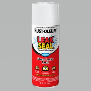 Rust-Oleum® LeakSeal, Rubberized Spray Coating, White, Semi-Gloss, Oil-Based, Spray Paint, 12 oz.