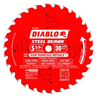 Diablo 5-3/8 in. x 30 Tooth Steel Demon Metal Cutting Saw Blade (10mm Arbor)