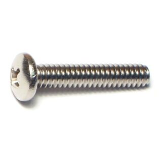 MIDWEST #10-24 x 1 in. 18-8 Stainless Steel Coarse Thread Phillips Pan Head Machine Screws, 75 Count