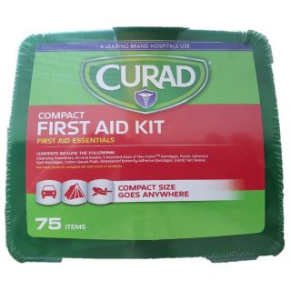 CURAD CURFAK200RB Compact, Latex-Free First Aid Kit, 75-Piece