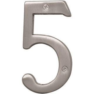 HY-KO Prestige BR-43SN/5 House Number, Character 5, 4 in H Character, Nickel Character
