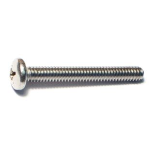 MIDWEST 1/4 in.-20 x 2 in. 18-8 Stainless Steel Coarse Thread Phillips Pan Head Machine Screws, 25 Count