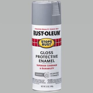 Rust-Oleum® Stops Rust®, Gloss Protective Enamel, Smoke Gray, Oil-Based, Spray Paint, 12 oz.