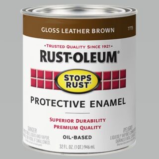 Rust-Oleum® Stops Rust®, Gloss Protective Enamel, Leather Brown, Oil-Based, Quart