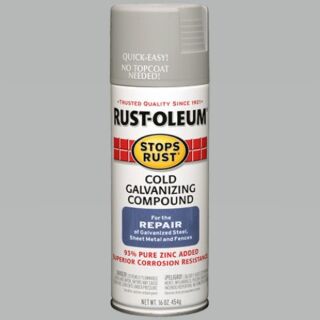 Rust-Oleum® Stops Rust®, Cold Galvanizing Compound Spray, Gray, Oil-Based, Spray Paint, 16 oz.