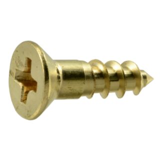MIDWEST #6 x  ½ in. Brass Phillips Flat Head Wood Screws  100 Count