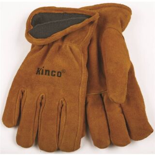 Heatkeep 50RL-M High-Durability Driver Gloves, M, Fleece Lining, Split Cowhide Leather, Brown