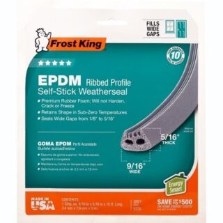 Frost King EPDM Ribbed Profile Self-Stick Weatherseal