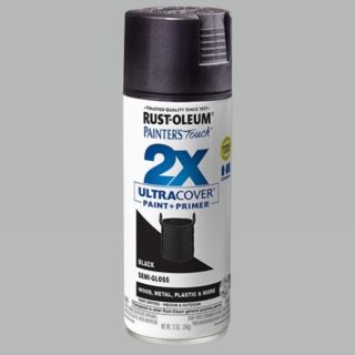 Rust-Oleum® Painter’s Touch® 2X Ultra Cover, Semi-Gloss Black, Spray Paint, 12 oz.