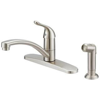 Boston Harbor Kitchen Faucet, 1.75 Gpm At 60 Psi, 8 In Center Distance, 1 Durable Metal Lever Handle, Brushed Nickel