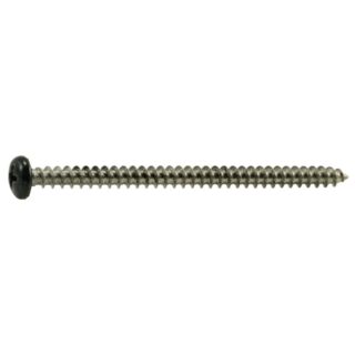 MIDWEST #10 x 3 in. Black Painted 18-8 Stainless Steel Phillips Pan Head Sheet Metal and Shutter Screws, 12 Count