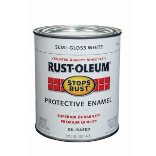 Rustoleum Stops Rust Semi Gloss White Protective Enamel Quart