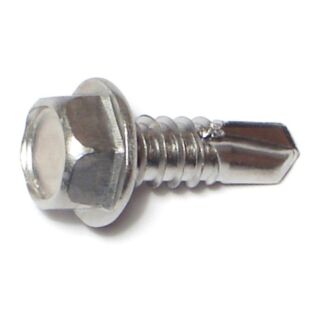 MIDWEST #14-14 x ¾ in. 410 Stainless Steel Hex Washer Head Self-Drilling Screws, 26 Count