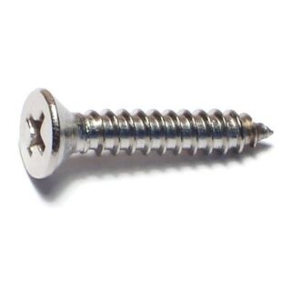 MIDWEST #10 x 1 in. 18-8 Stainless Steel Phillips Flat Head Sheet Metal Screws, 50 Count