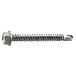 MIDWEST #12-14 x 2 in. 410 Stainless Steel Hex Washer Head Self-Drilling Screws, 20 Count