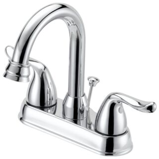 Boston Harbor Lavatory Faucet With Plastic Pop-Up, 4 In Center, 2 Lever Handle, Chrome