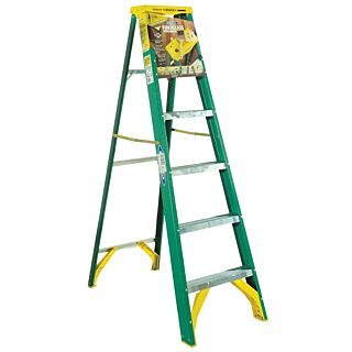 WERNER 6 ft. Type 2, 5-Step, Fiberglass Step Ladder