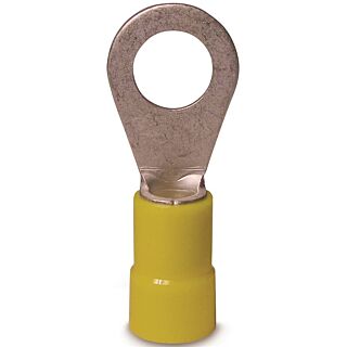 GB 20-108 Ring Terminal, 600 V, 12 to 10 AWG, Vinyl Insulation, Yellow