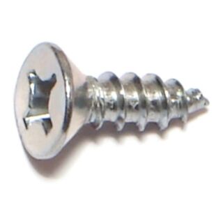 MIDWEST #10 x 5/8 in. Zinc Plated Steel Phillips Flat Head Wood Screws, 150 Count