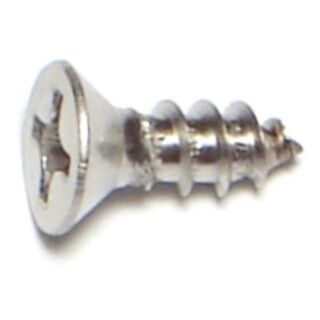 MIDWEST #6 x ⅜ in. 18-8 Stainless Steel Phillips Flat Head Sheet Metal Screws, 130 Count