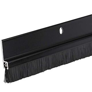 Randall Aluminum Door Sweep with Brush for up to 1 in. Gap, 3 ft., Black