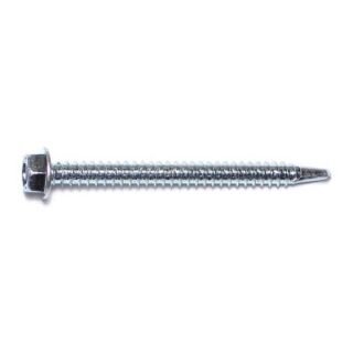 MIDWEST #12-14 x 2½ in Zinc Plated Steel Hex Washer Head Self-Drilling Screws, 25 Count