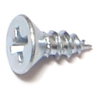 MIDWEST #6 x ⅜ in. Zinc Plated Steel Phillips Flat Head Wood Screws 185 Count
