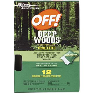 OFF! Deep Woods Insect Repellent Towelette, 12 Pack
